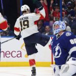 Tkachuk nets two goals as Panthers rout Lightning in Game 1