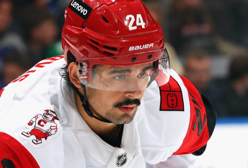 Hurricanes star out ‘for a while’ after crashing into post