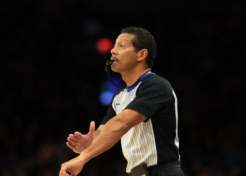 Viral NBA official taken off court in wheelchair after injury